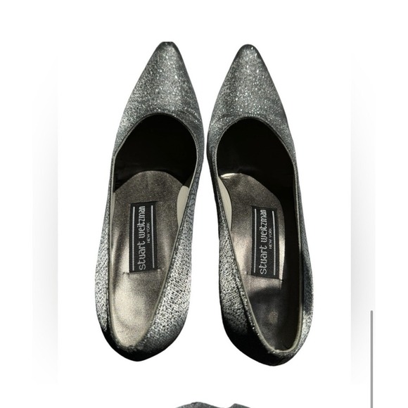 Stuart Weitzman Silver Gray Sparkle Heels Size 7B Excellent Condition - Picture 14 of 16